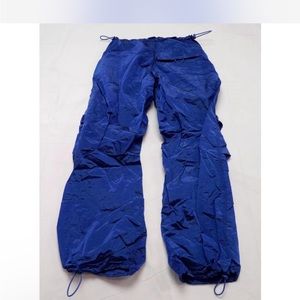 iets frans… shiny balloon pants in sapphire